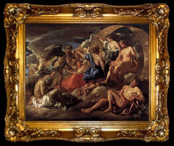 framed  Nicolas Poussin Helios and Phaeton with Saturn and the Four Seasons, ta009-2